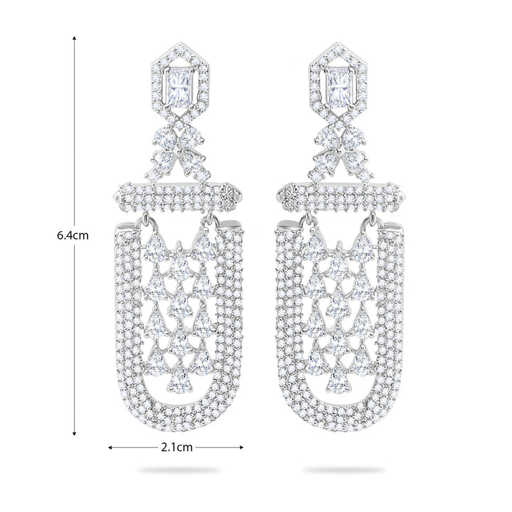 Ad Diamond Cylindrical Dangle Earrings