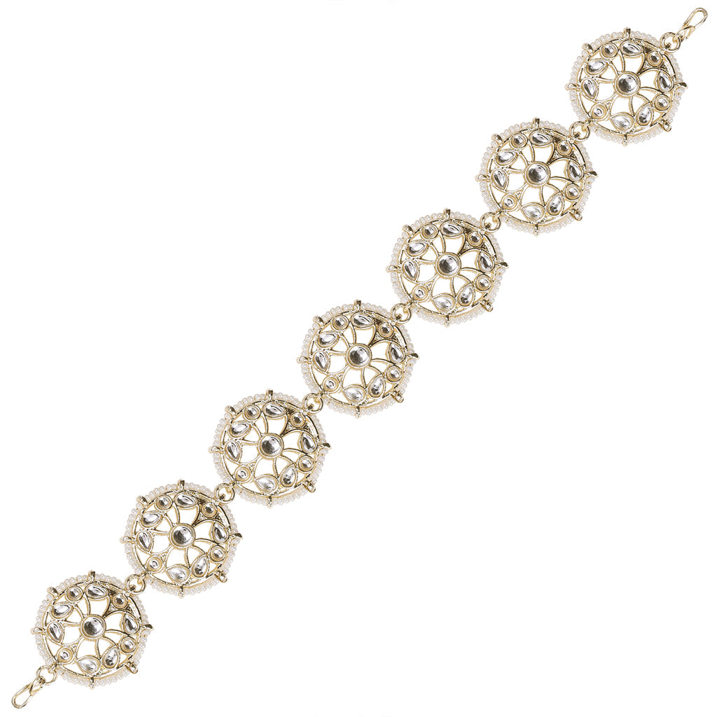 Traditional floral kundan pearl sheeshphool matha patti