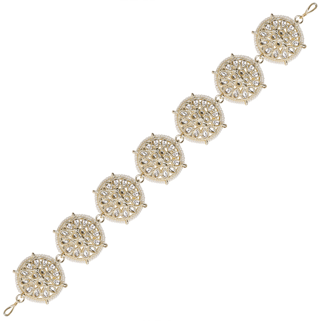 Gold-plated Stone-Studded Kundan Sheeshphool