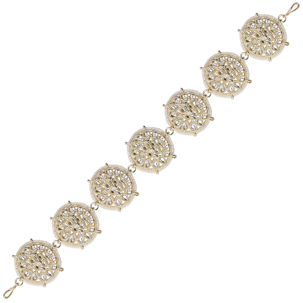 Gold-plated Stone-Studded Kundan Sheeshphool