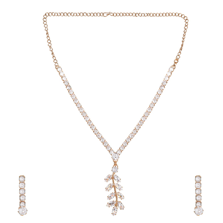 Rose Gold Plated CZ Fascinating Necklace Set