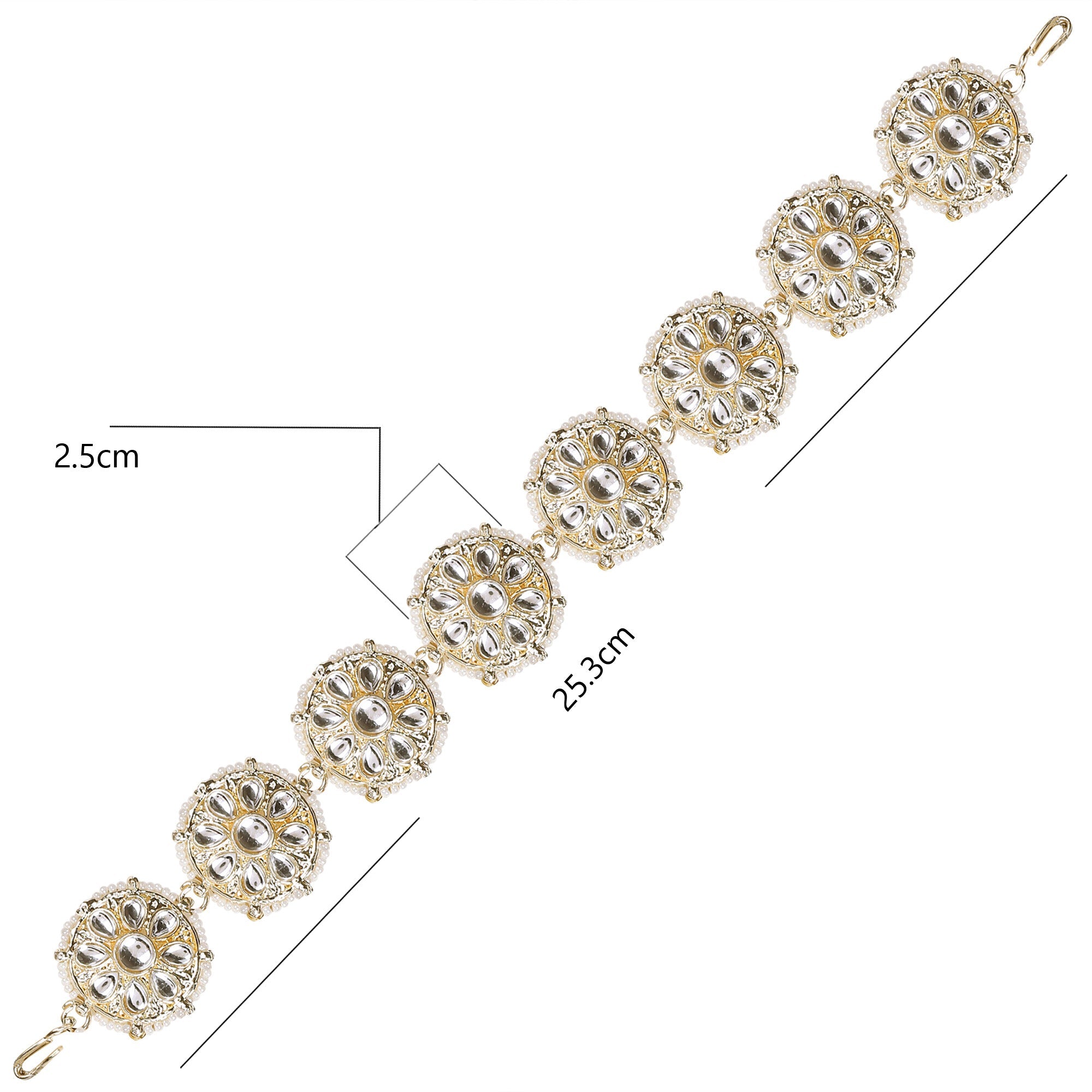 Gold-Plated Kundan-Studded Beaded SheeshPhool