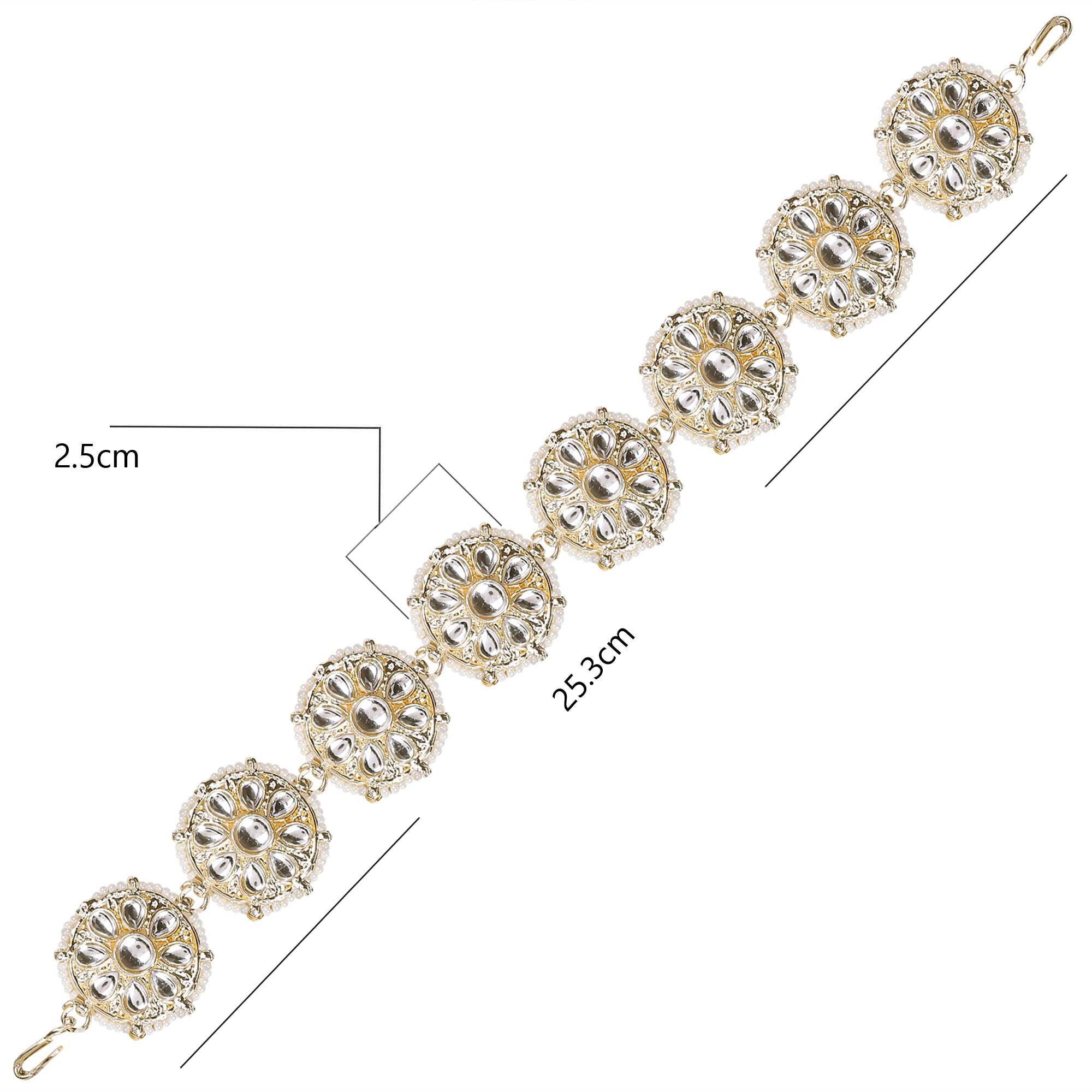 Gold-Plated Kundan-Studded Beaded SheeshPhool