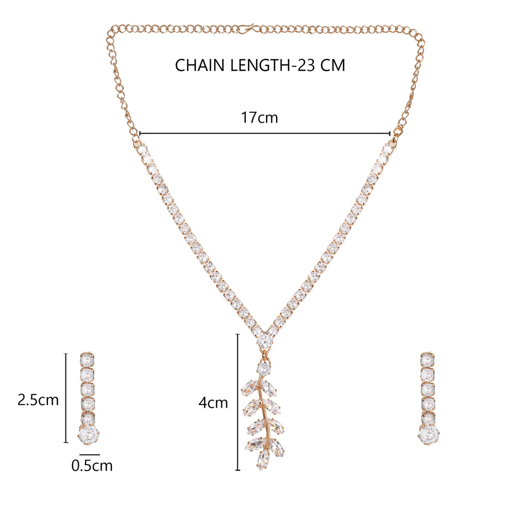 Rose Gold Plated CZ Fascinating Necklace Set