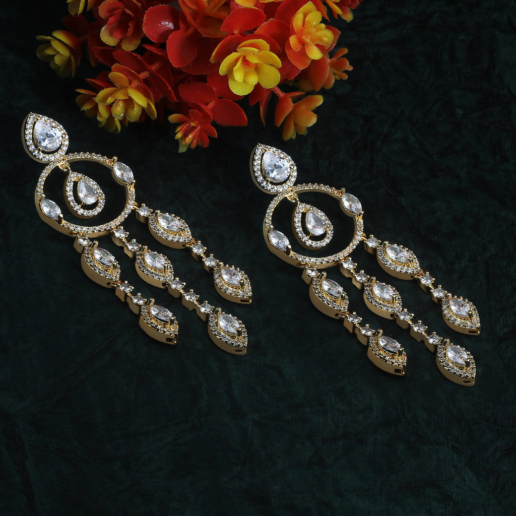 Swarovski Drops Golden Earrings