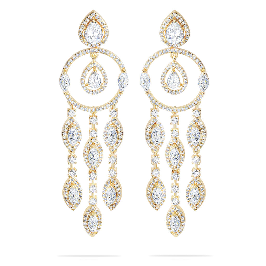 Swarovski Drops Golden Earrings