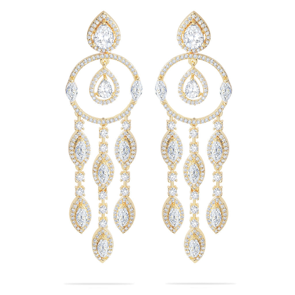Swarovski Drops Golden Earrings