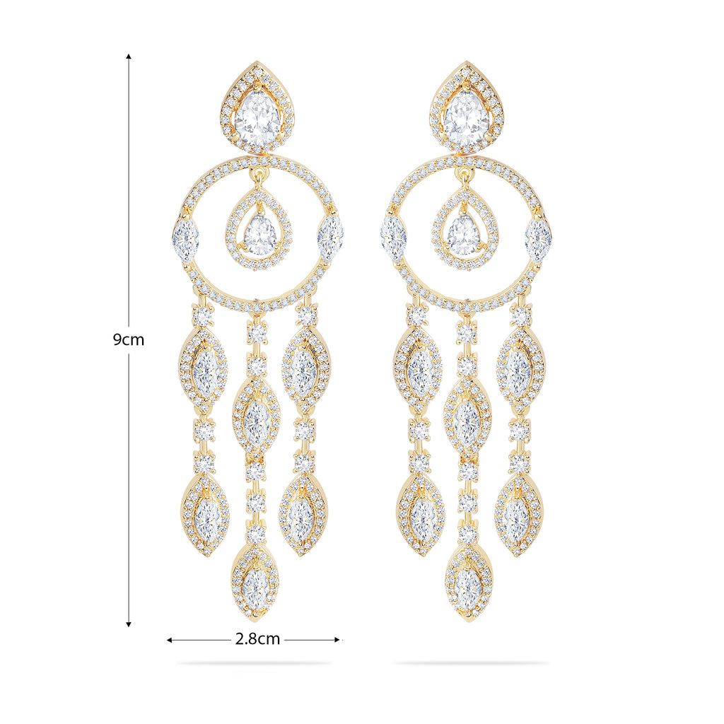 Swarovski Drops Golden Earrings