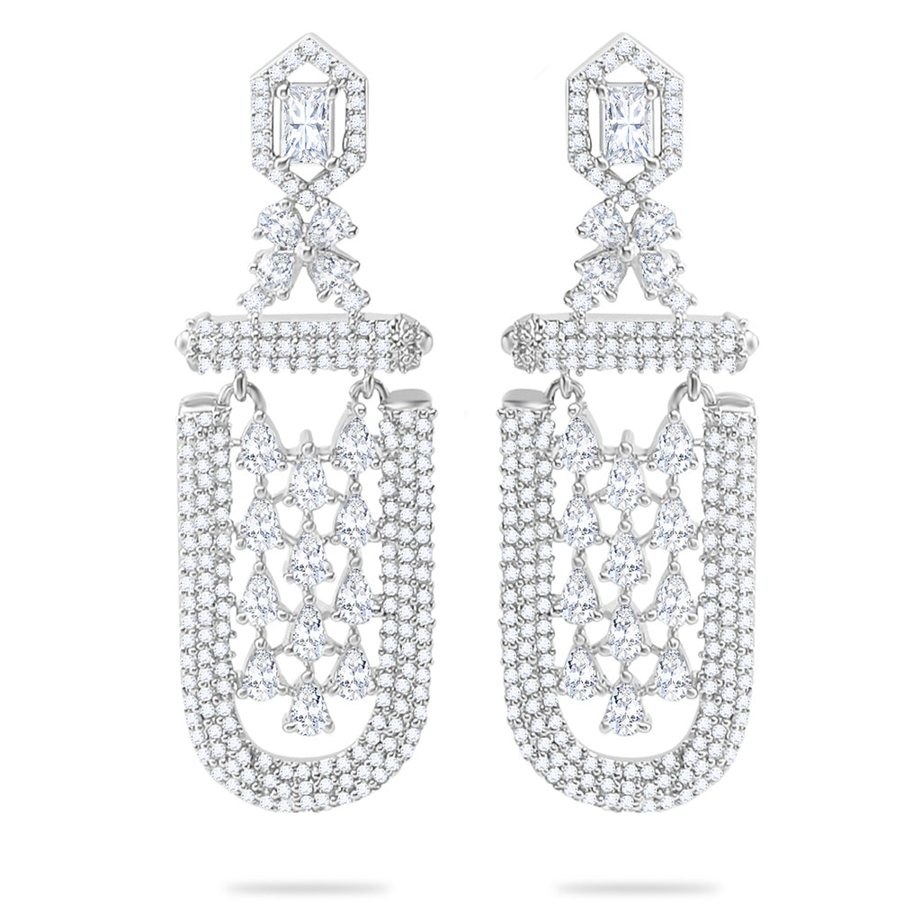 Ad Diamond Cylindrical  Dangle Earrings