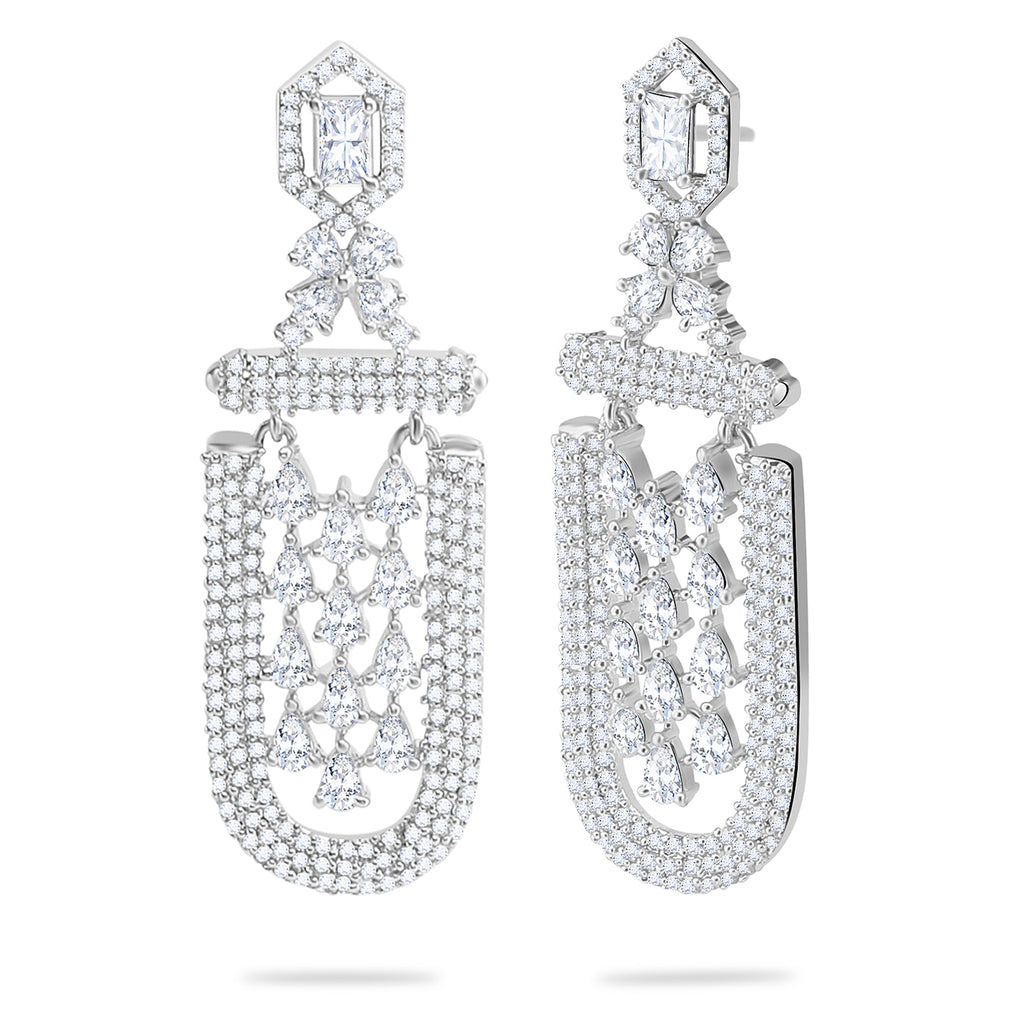 Ad Diamond Cylindrical  Dangle Earrings