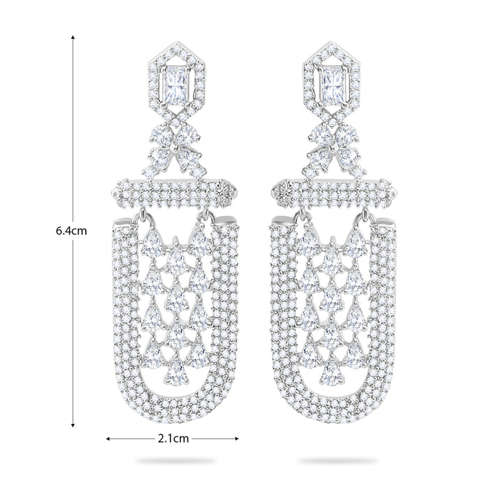 Ad Diamond Cylindrical  Dangle Earrings