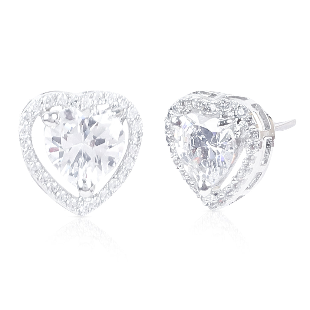 Silver-Plated Heart Shaped Pendant Set