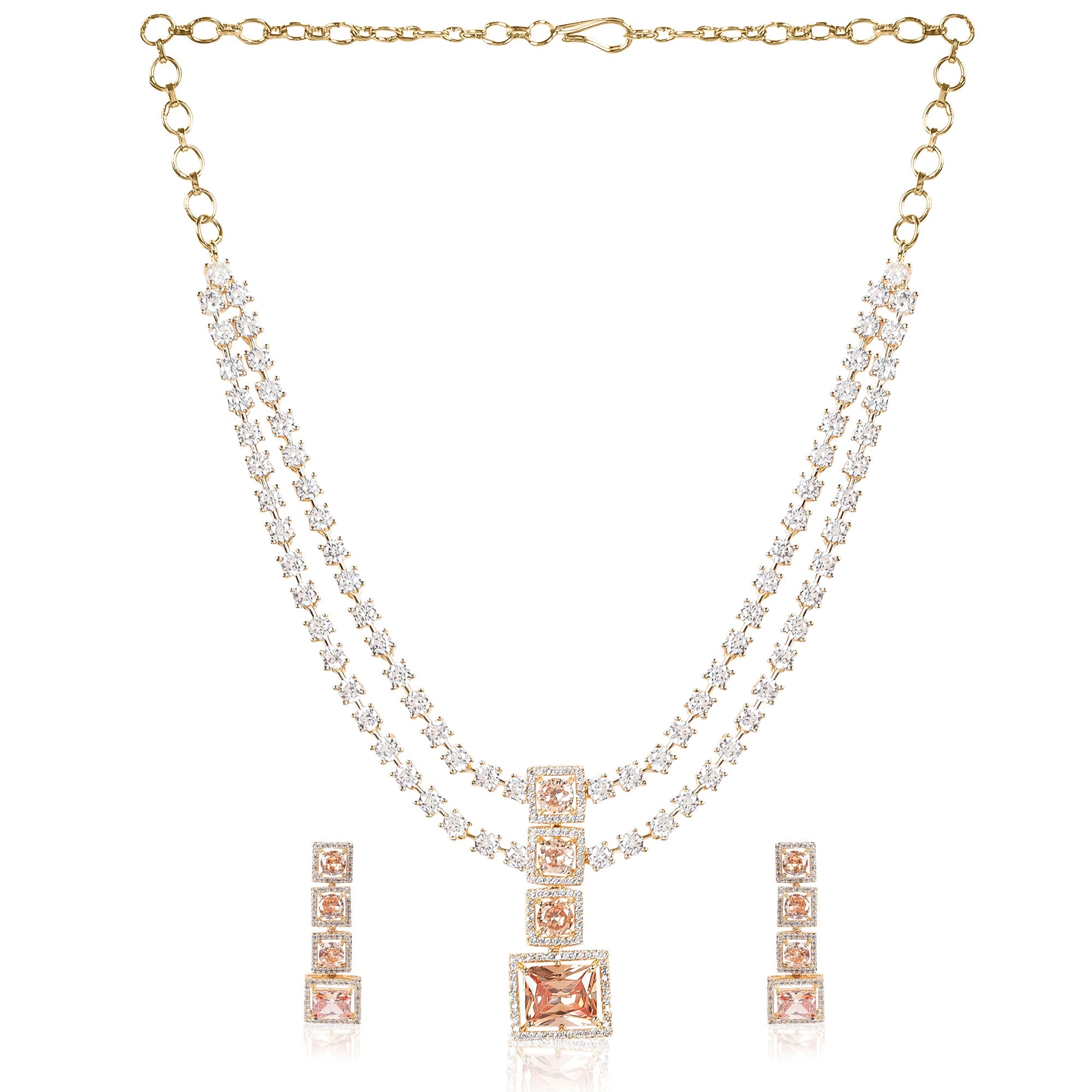 Sparkling Elegance Squares CZ Jewellery Set