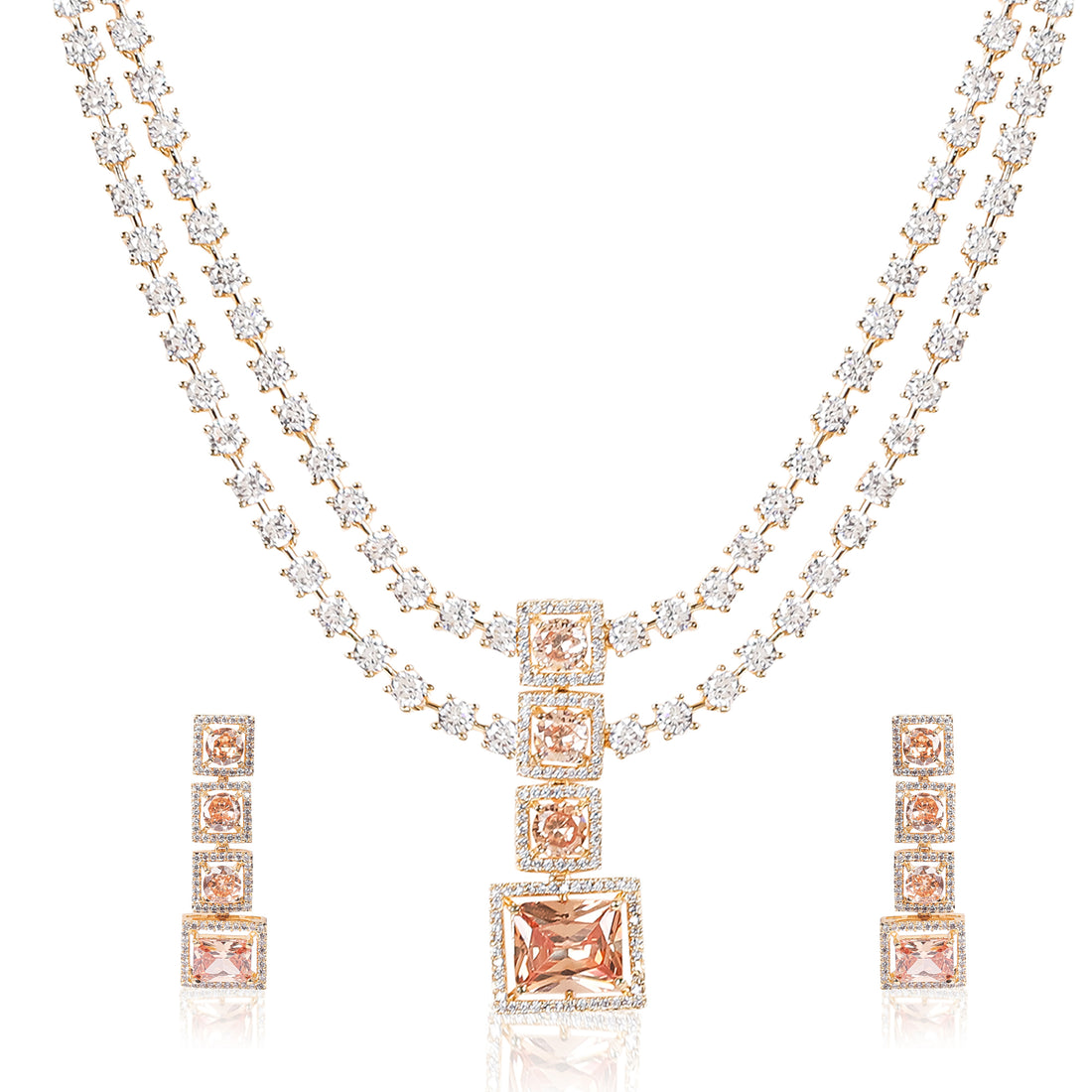 Sparkling Elegance Squares CZ Jewellery Set