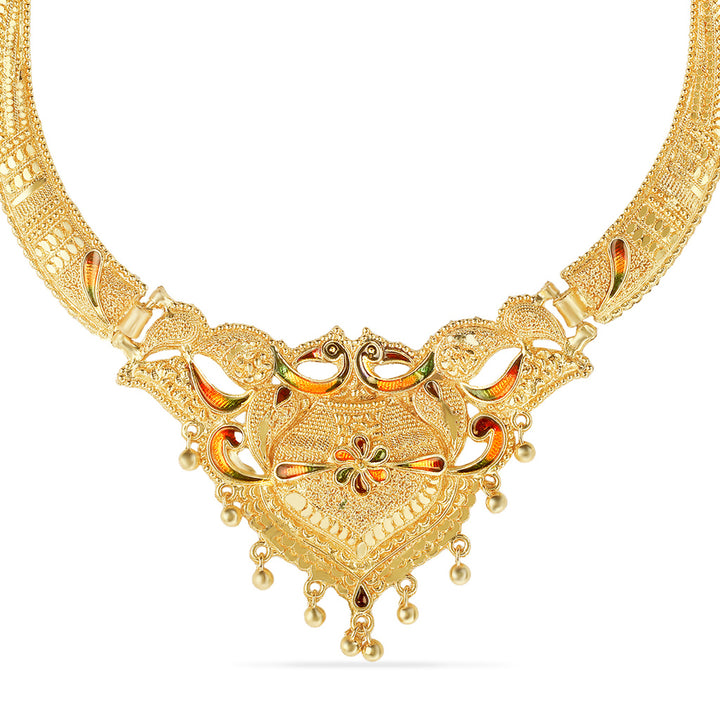 Traditional One Gram Gold Plated Choker Jewellery Set