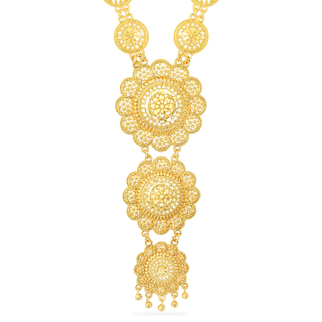 Long Haram Alloy Festive Gold Plated Necklace Set