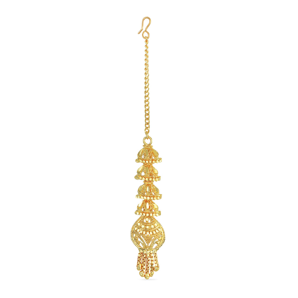 Yellow Gold Floral Mang Tikka