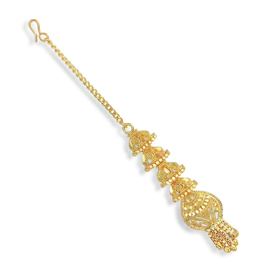 Yellow Gold Floral Mang Tikka