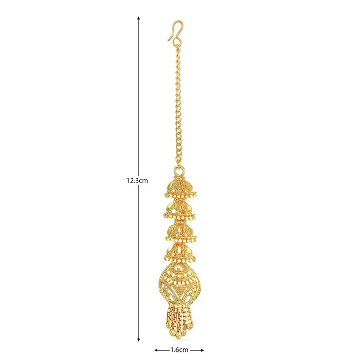 Yellow Gold Floral Mang Tikka