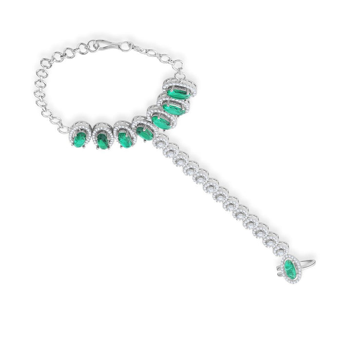 Classic Pear Shape Ad Emerald Bracelet Style Hathphool