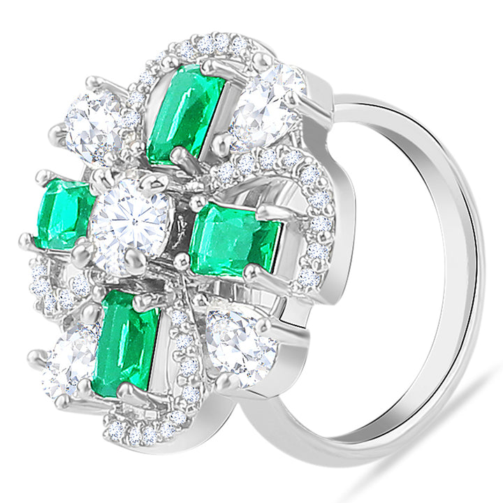 Emerald Ad Cocktail Stunning Ring