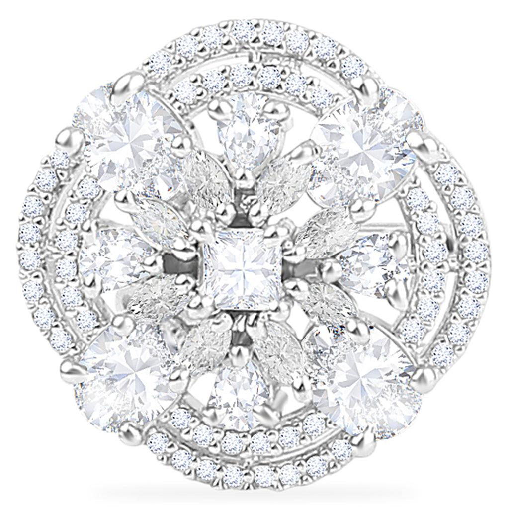 Vintage Silver Plated AD Diamond Cocktail Ring