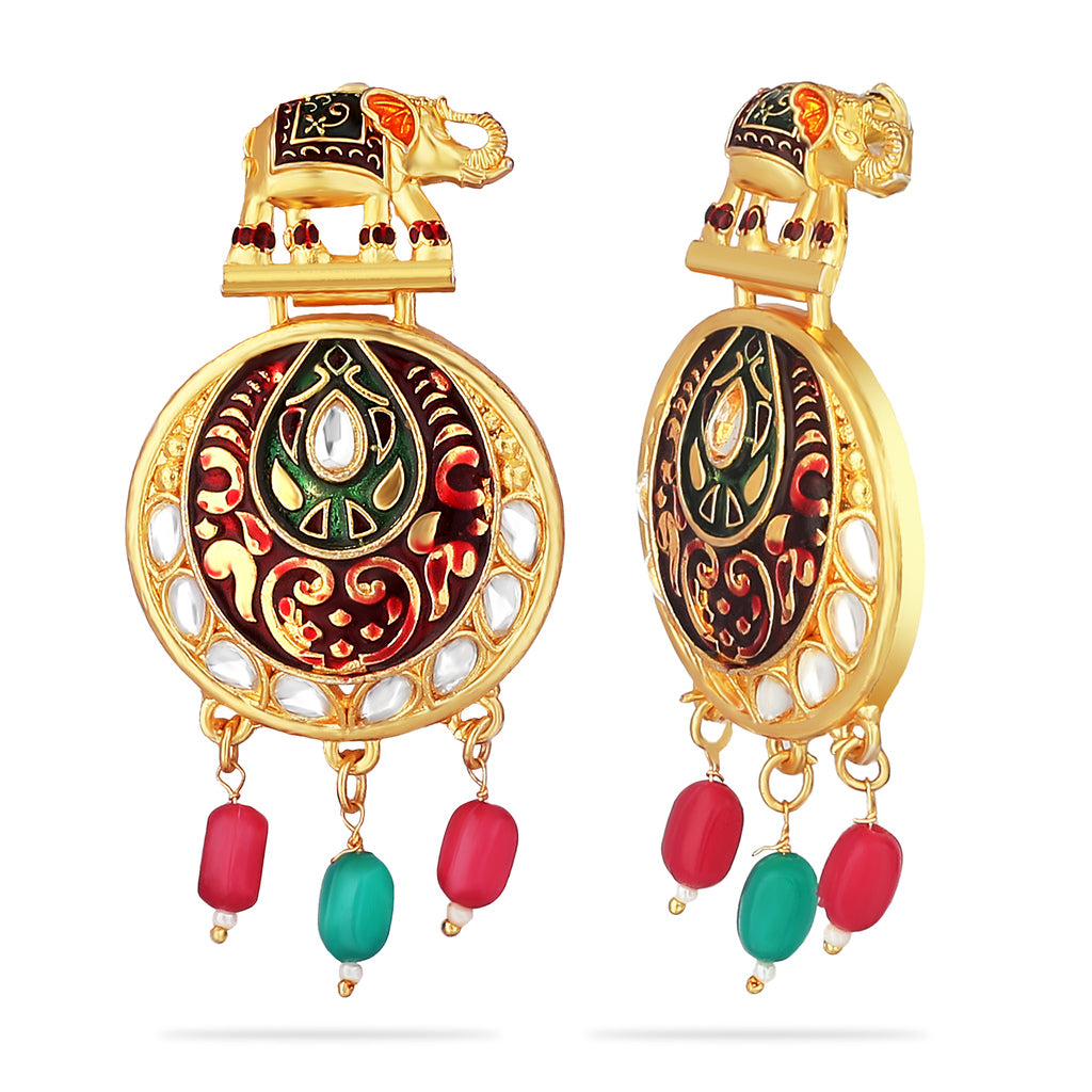 Rajputi Rajasthani Design Pearl Peacock Necklace Set Ranihaar