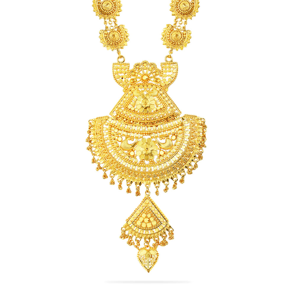 Precious Long Gold Plated Forming Necklace Set