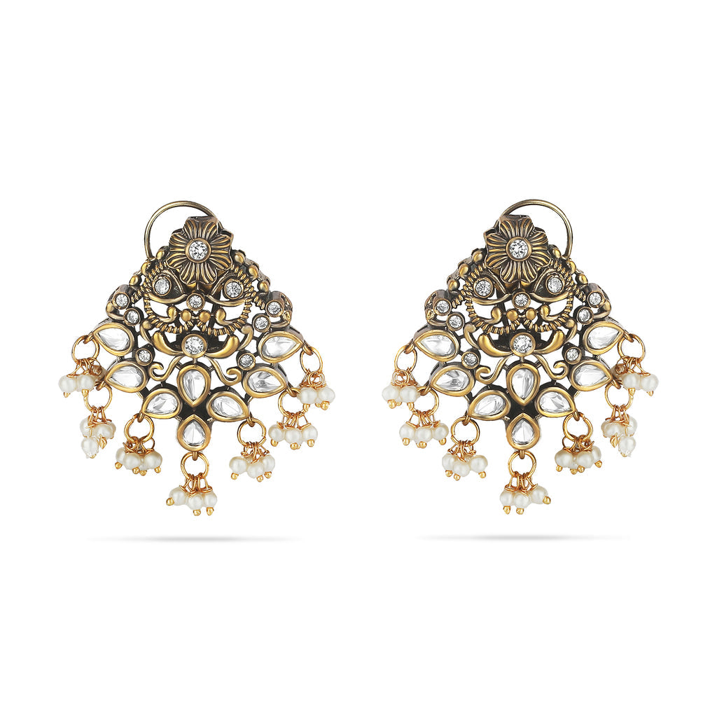 Victorian Style Long Ram Sita Laxman Ji Pendant Necklace Set by Tanaira