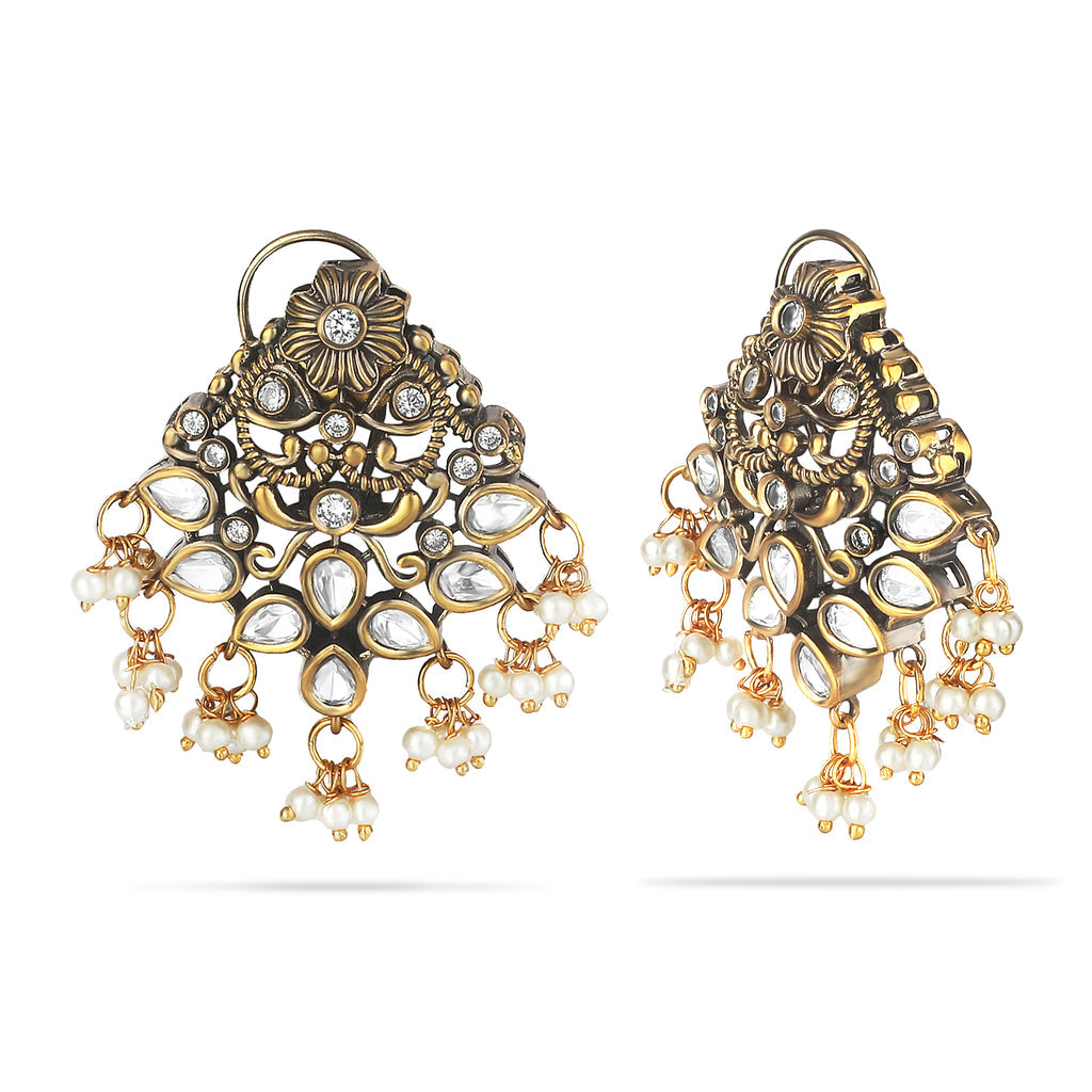 Victorian Style Long Ram Sita Laxman Ji Pendant Necklace Set by Tanaira