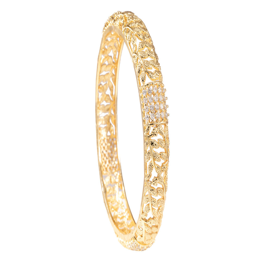 22KT Gold Plated AD Stone Bangles - Set of 2