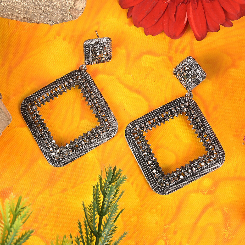 German Stone Crystal Handmade Square Chandbali