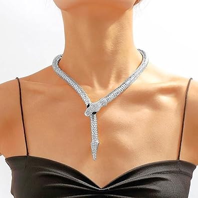 Cz Magnetic Snake Style Necklace Adjustable