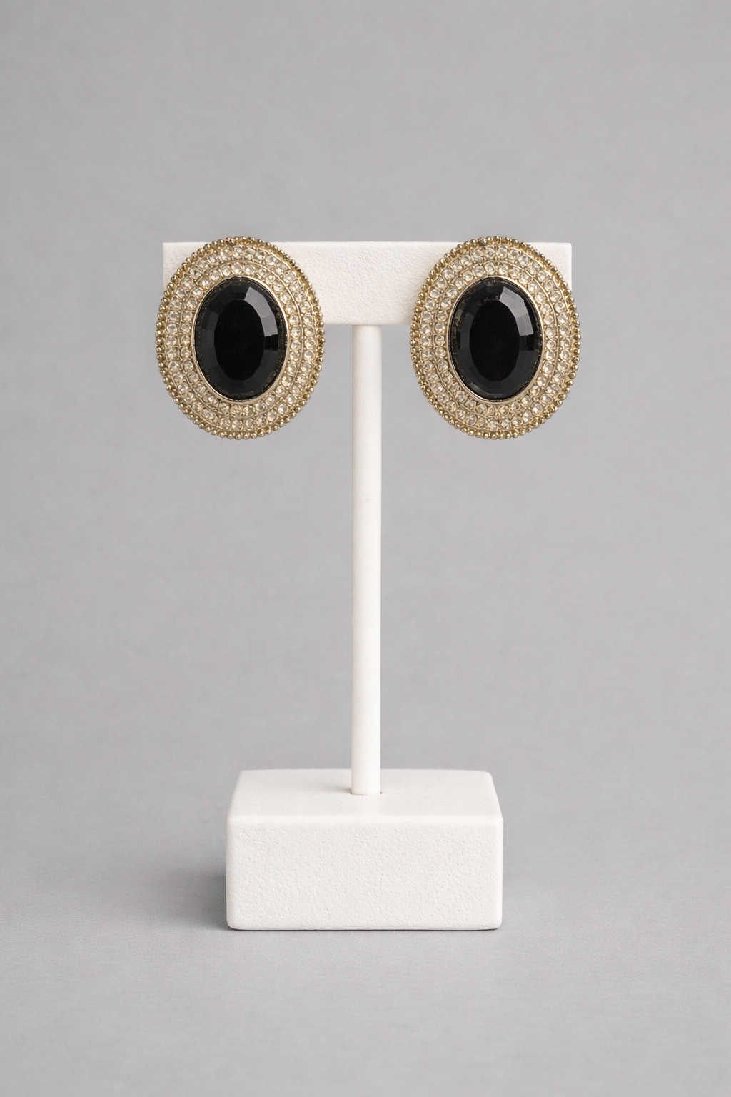 Oval Stone Stud Earrings
