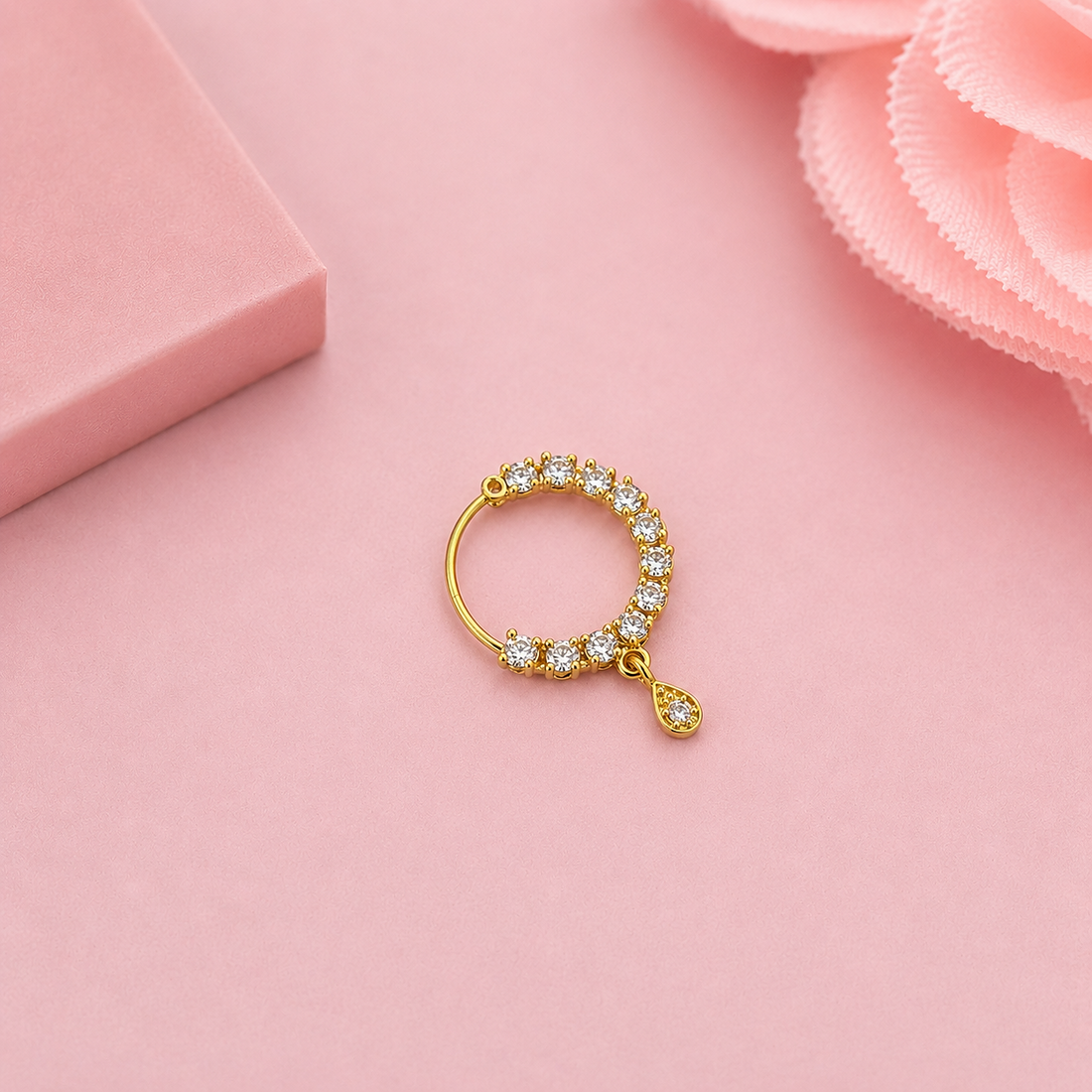 AD NATH | Crystal Stone Studded Nath Nose Ring for Women