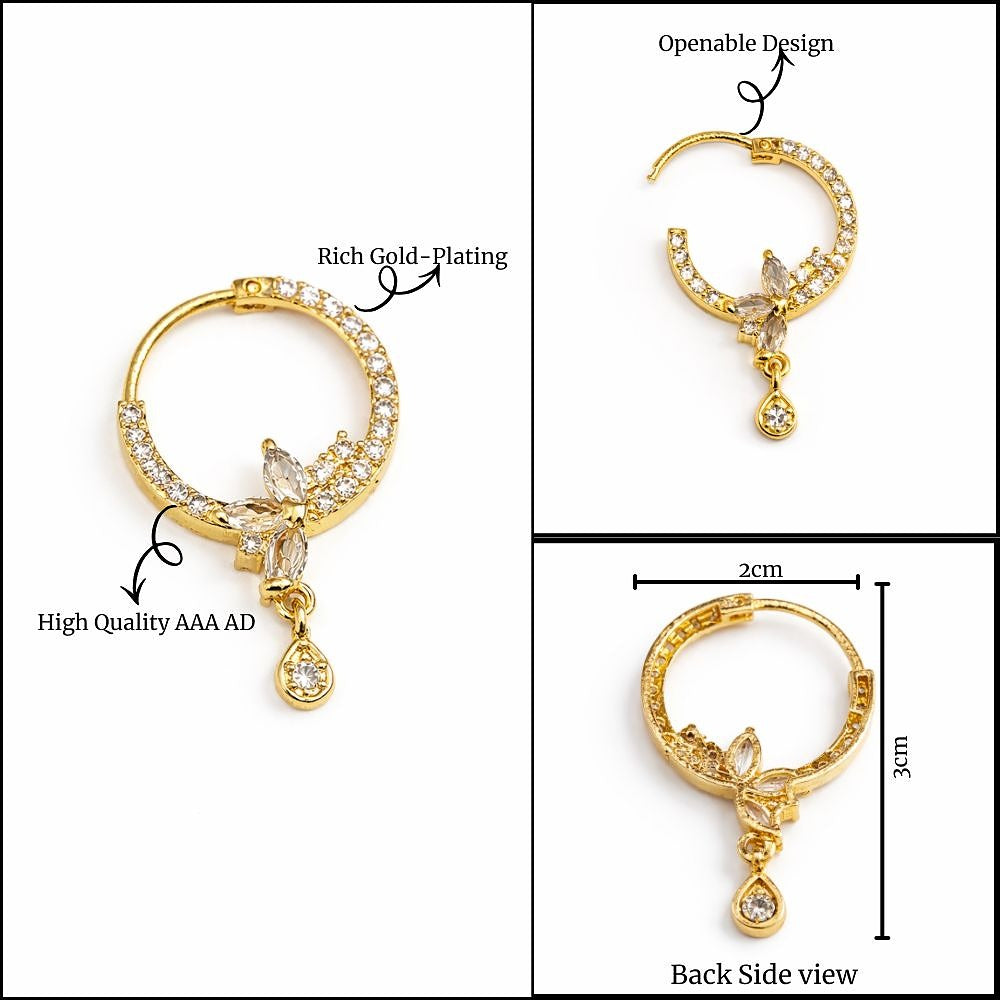 AD NATH | Crystal Stone Studded Nath Nose Ring for Women