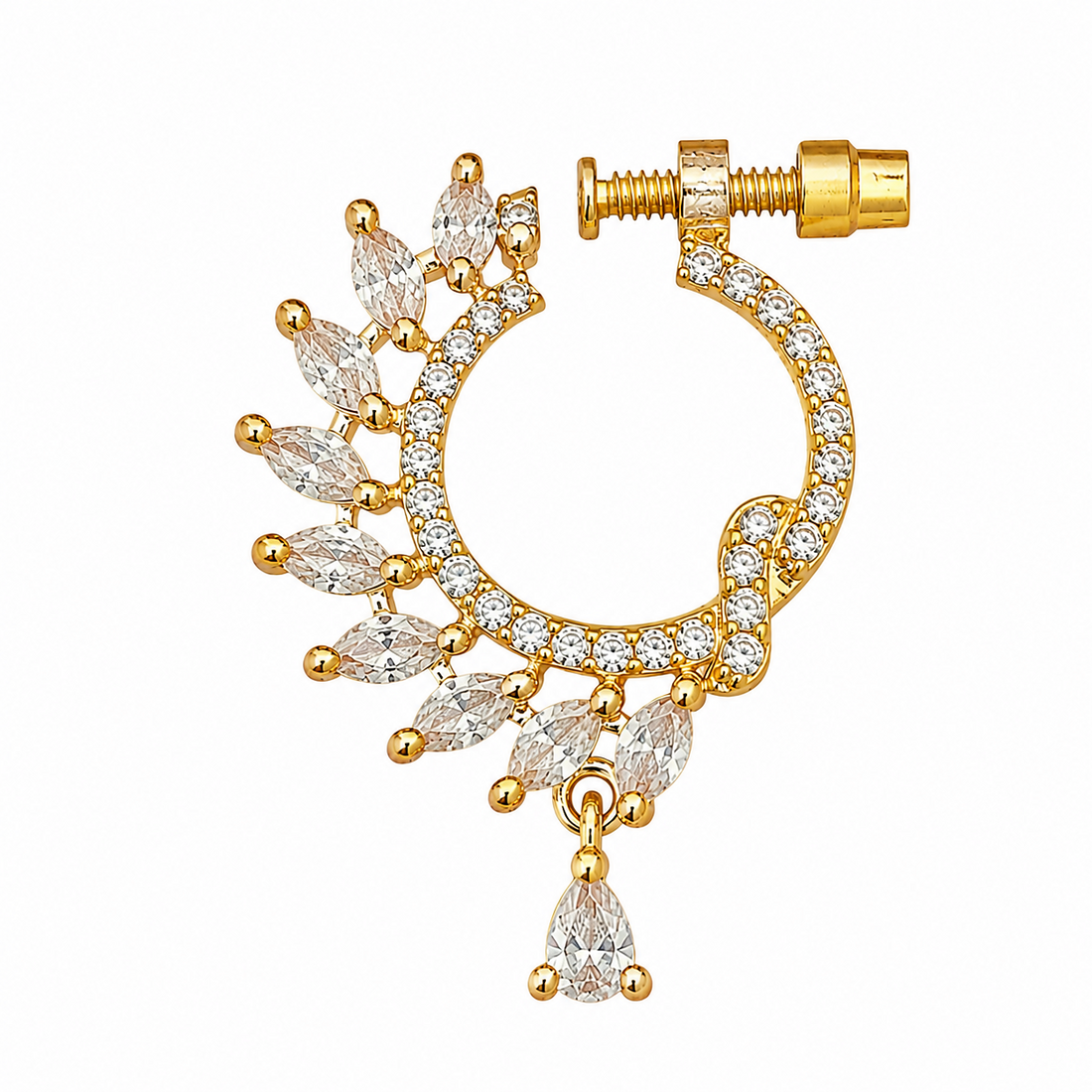 AD Nath | Premium CZ Stone Nath Nose Ring for Women
