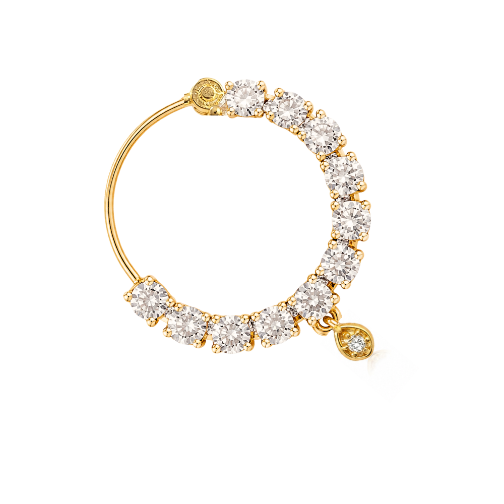 AD NATH | Crystal Stone Studded Nath Nose Ring for Women