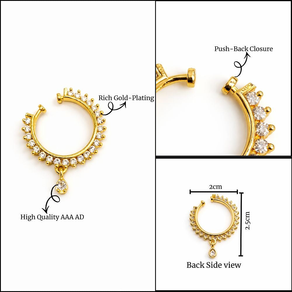 AD NATH | Crystal Studded Nath Nose Ring for Women
