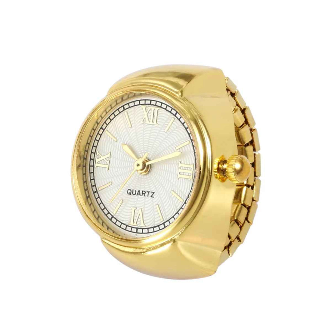 Anti Tarnish | Gold Plated Watch Style Finger Ring for Women – Adjustable & Trendy | Anti Tarnish