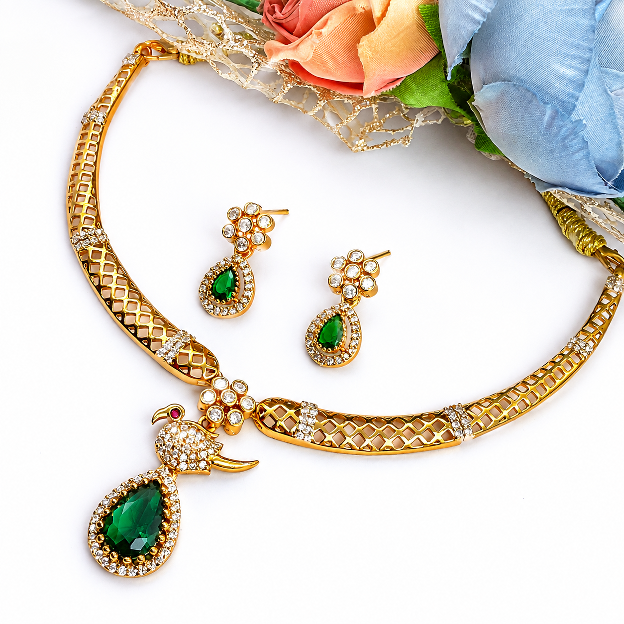 AD Parakeet Hasli Choker - Green