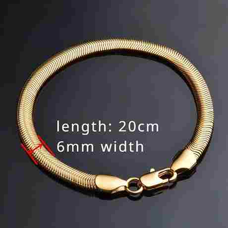 Sleek Gold Herringbone Chain Bracelet – Unisex, Minimalist, Luxe Finish