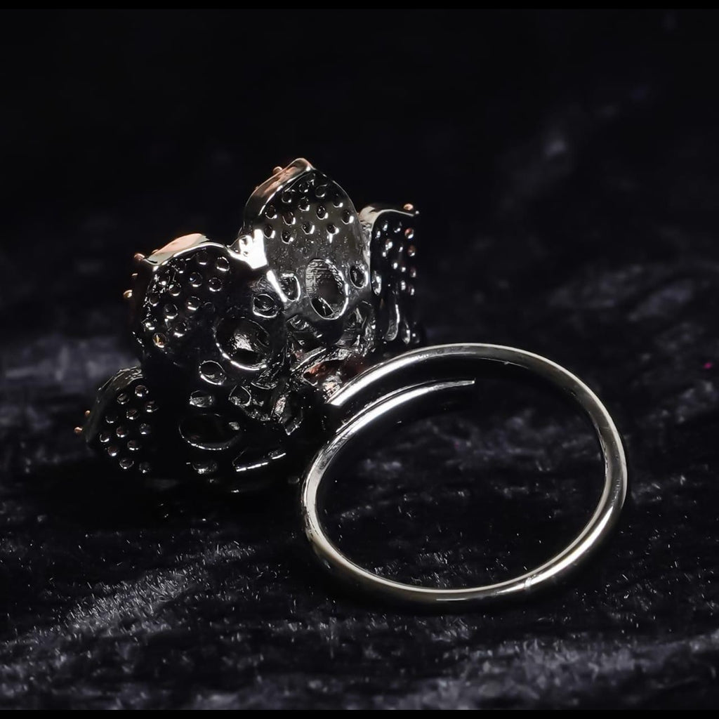 Cocktail Ad Spinning Rose Adjustable Ring