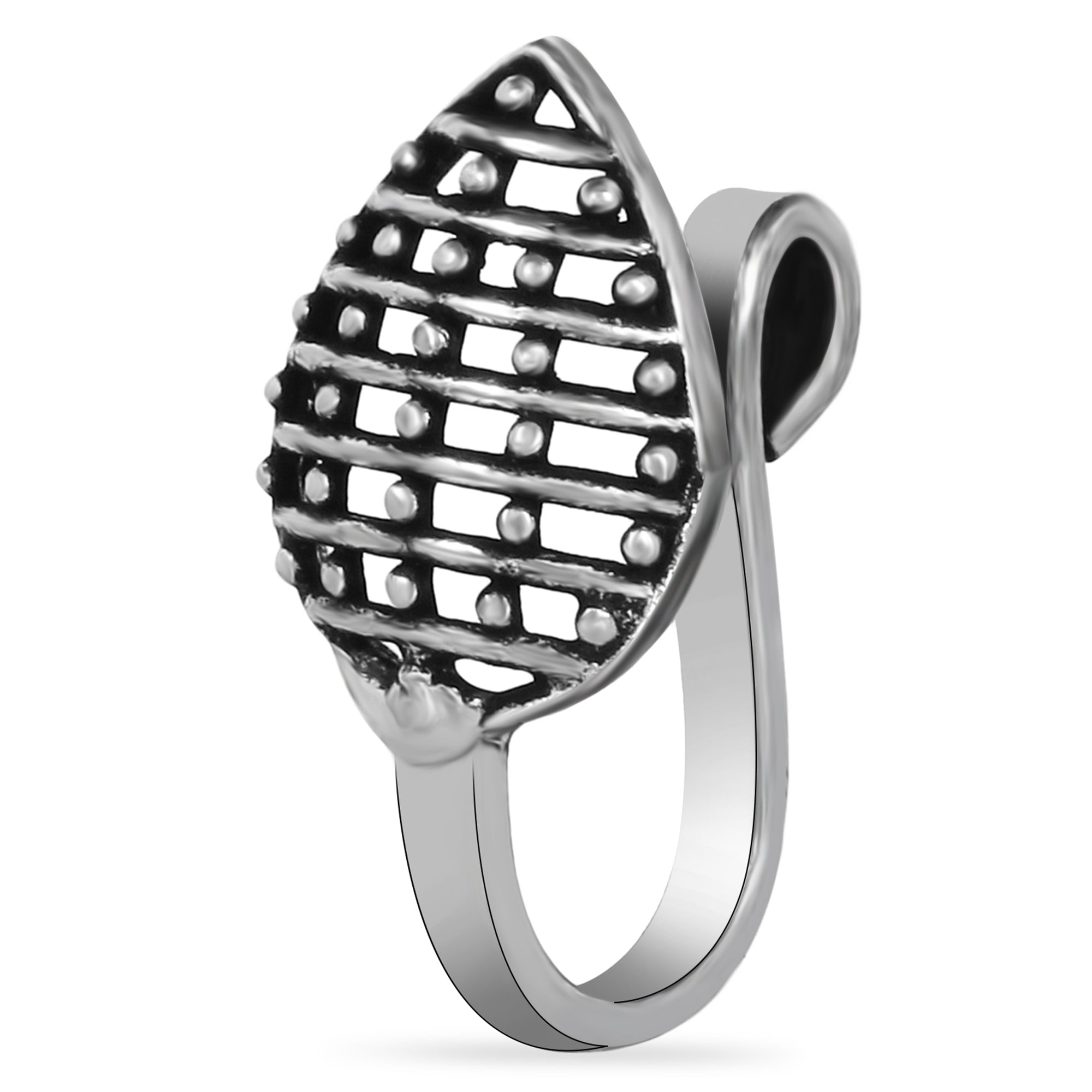 Silver Crochet Nose Pin (Clip On) Set of 7