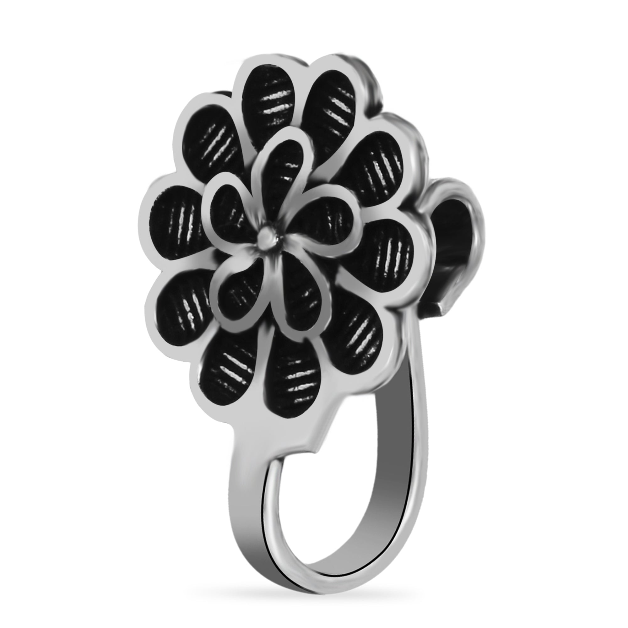 Silver Crochet Nose Pin (Clip On) Set of 7