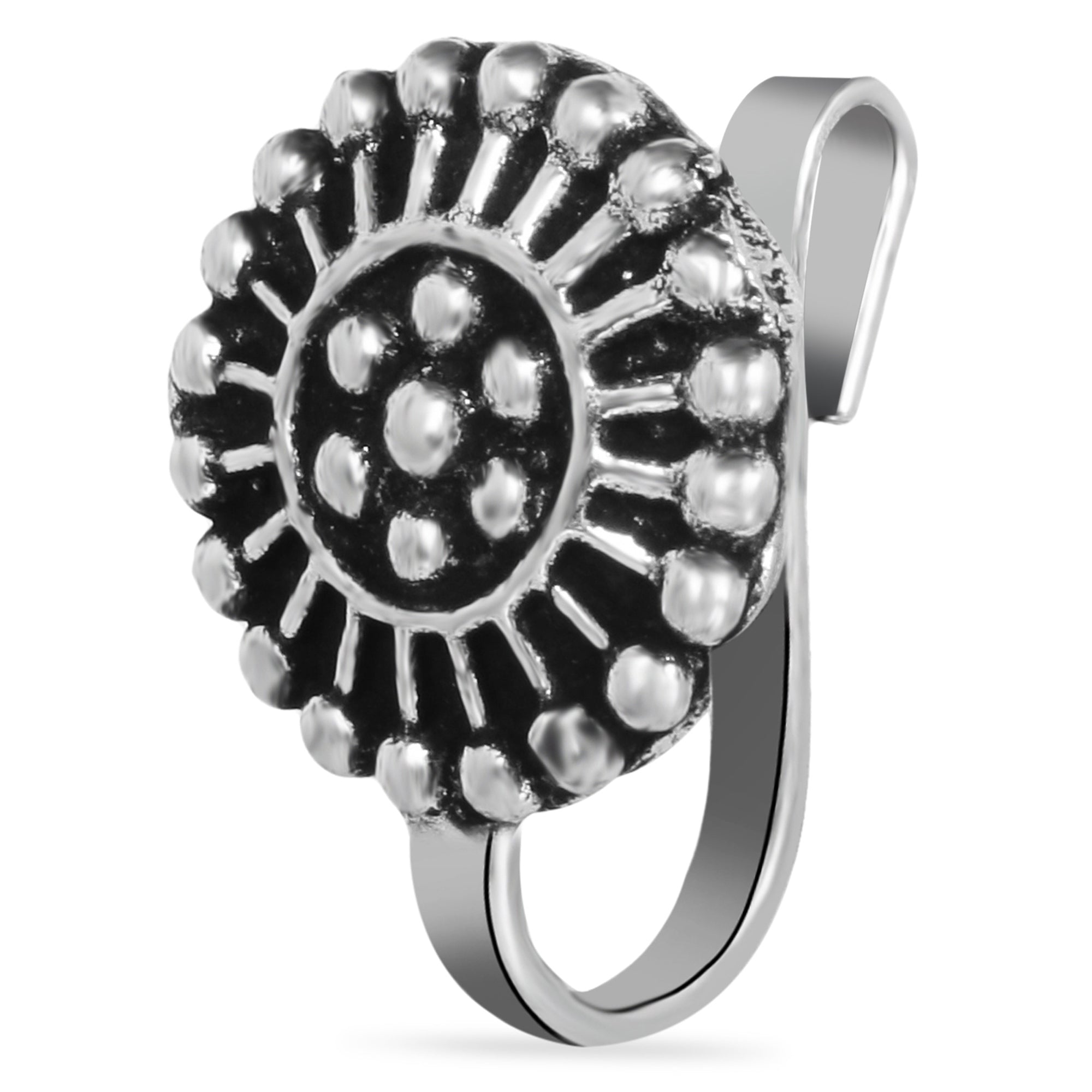 Silver Crochet Nose Pin (Clip On) Set of 7