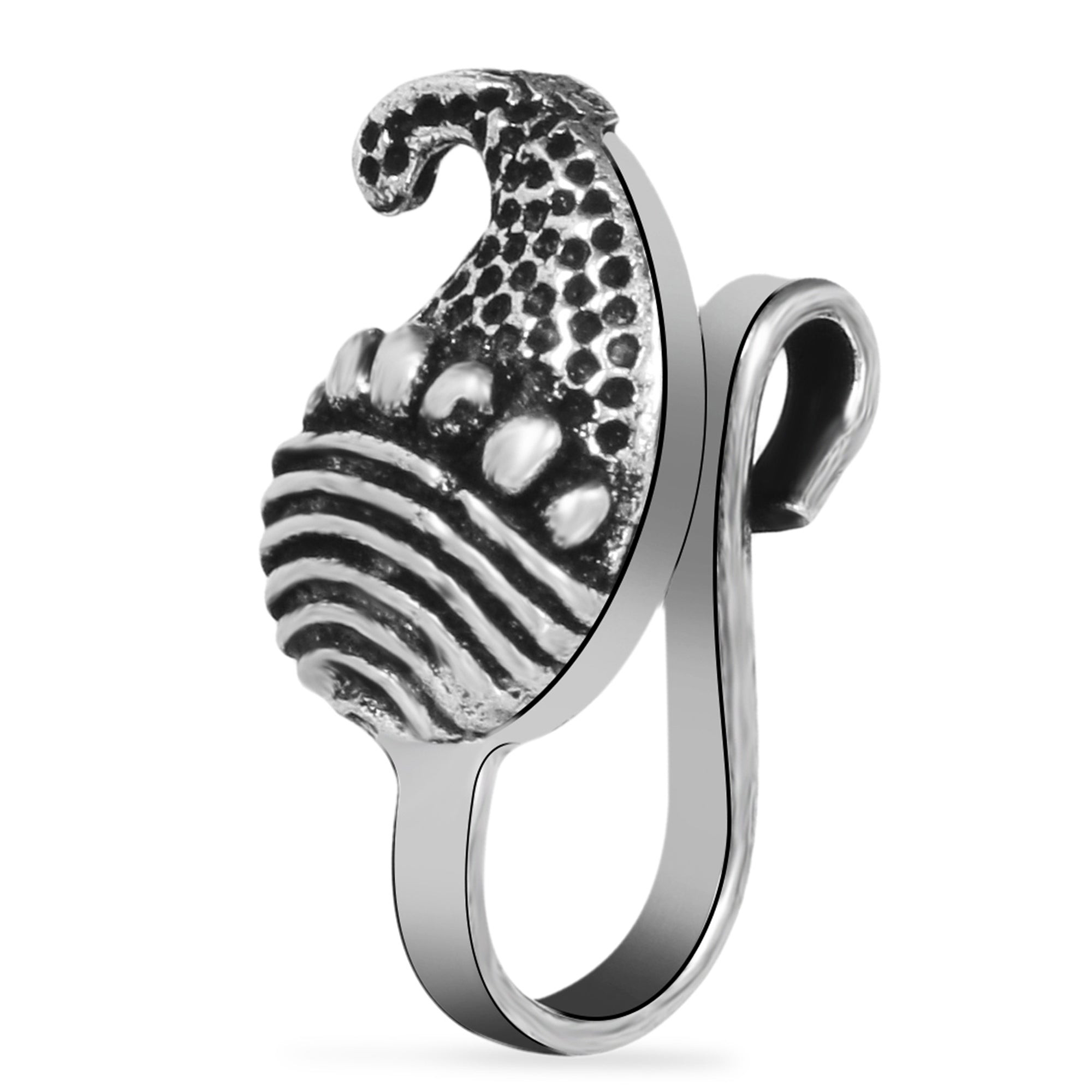 Silver Crochet Nose Pin (Clip On) Set of 7