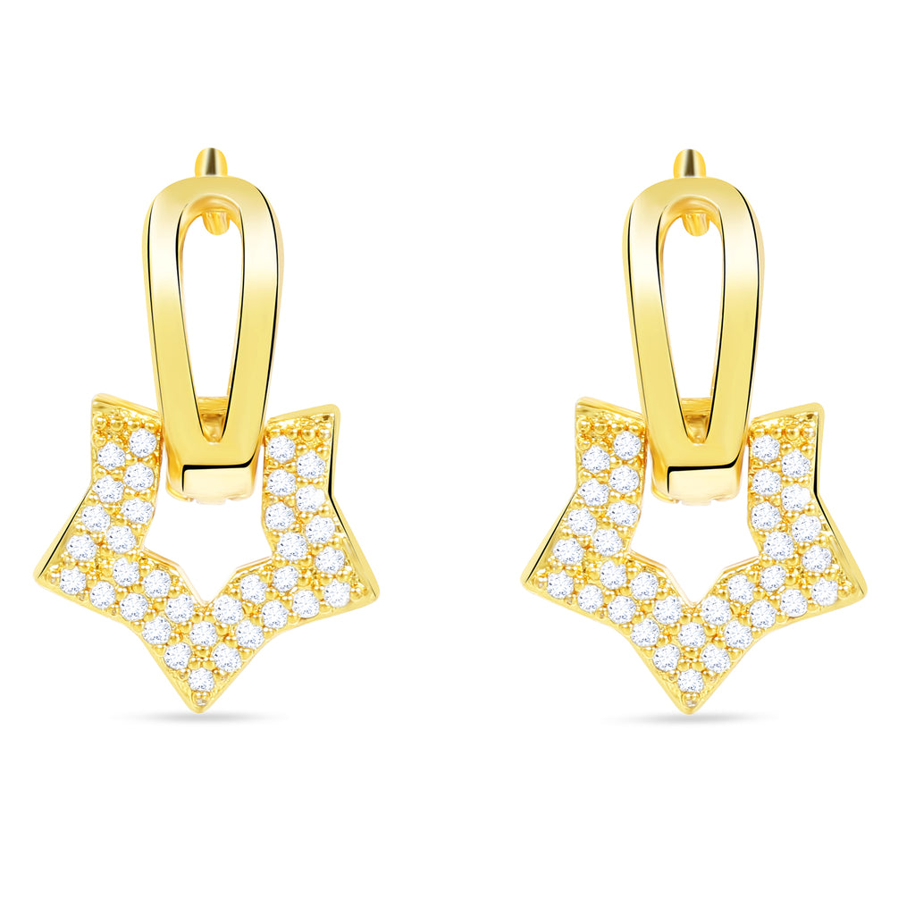 Gem Ad Shining Star Hoop Earrings - Washable