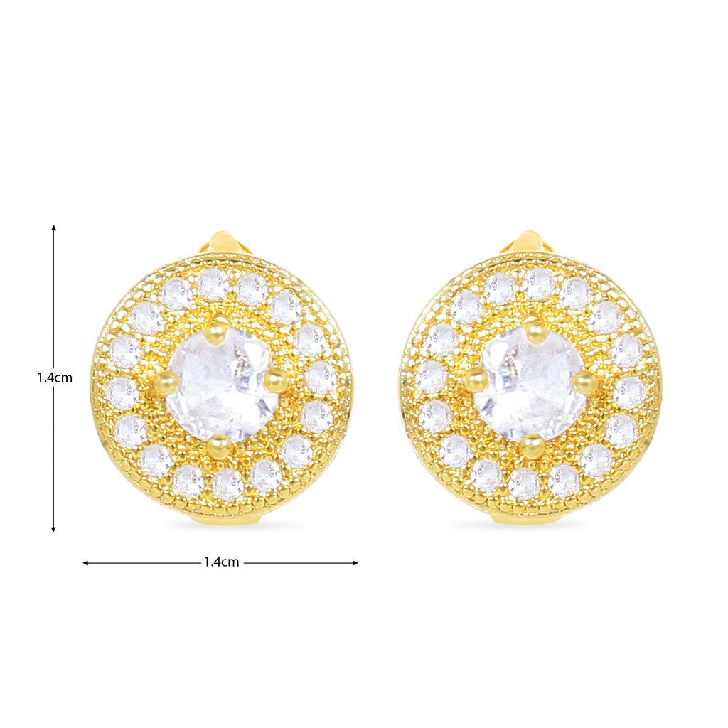 Luxurious Gold Plated American Diamond Stud - Washable