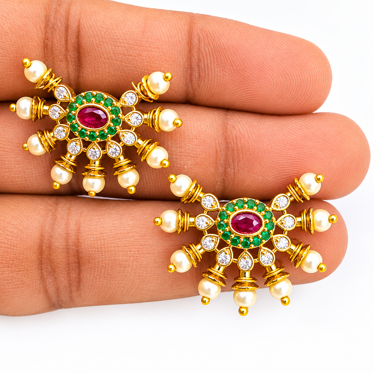 South Indian Choker Necklace Jewellery Set for Women Majenta
